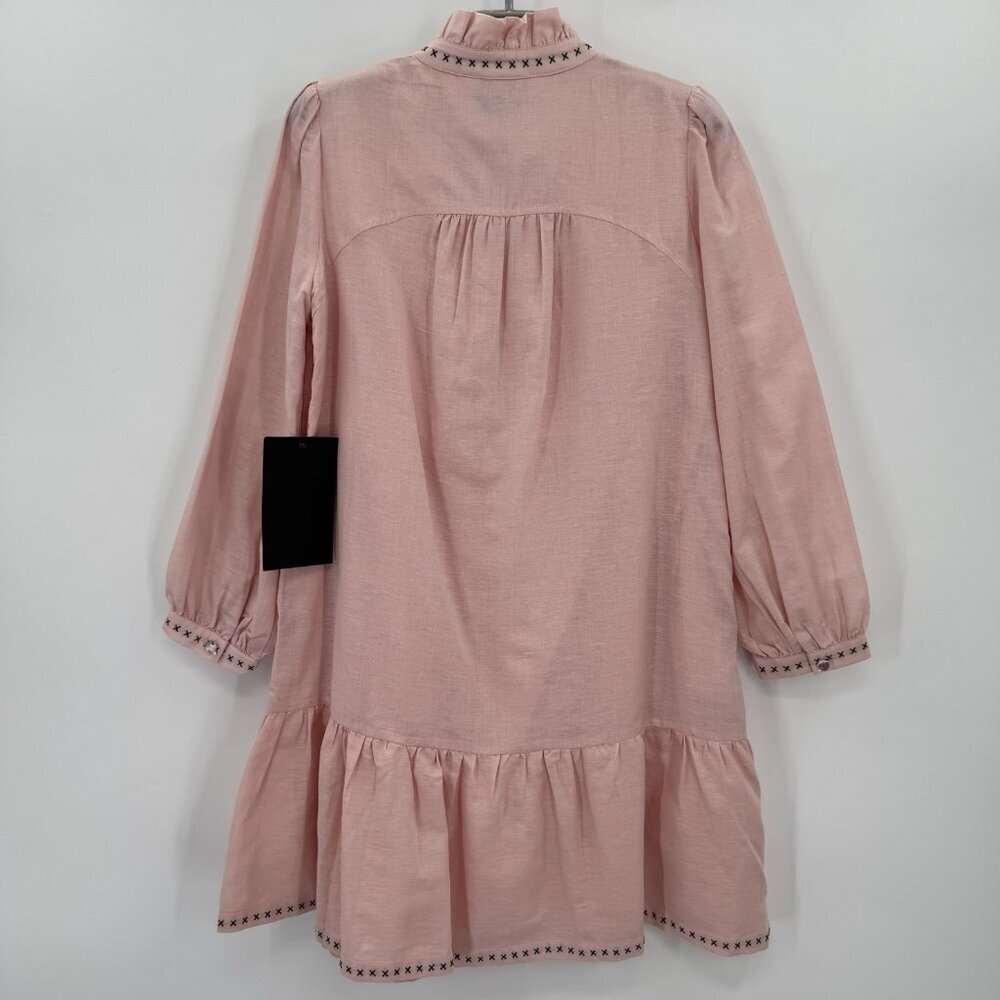 Tuckernuck Bermuda Pink Palmerston Dress sz XS Linen Long Sleeve Mini NWT - Picture 7 of 9